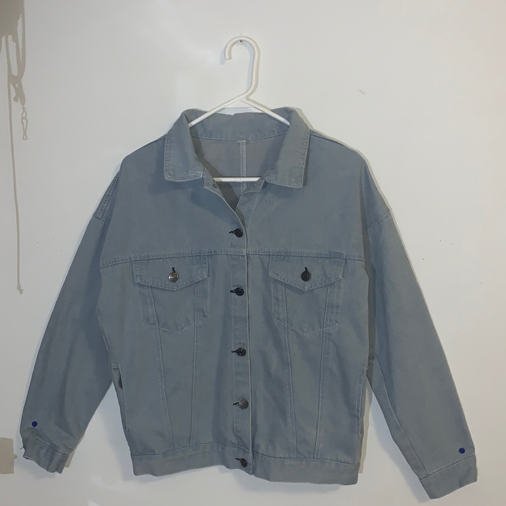 Large light wash jean jacket